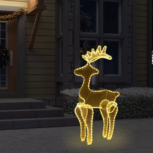  rénszarvas karácsonyi dísz hálóval 306 LED-del 60 x 24 x 89 cm