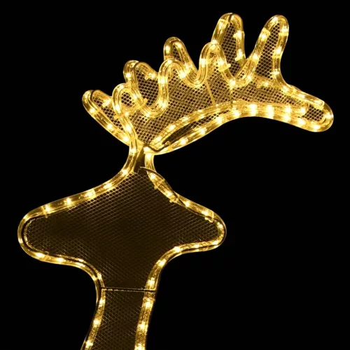  rénszarvas karácsonyi dísz hálóval 306 LED-del 60 x 24 x 89 cm