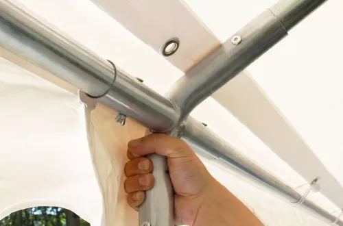 TP 3x4m standard rendezvénysátor, PVC 700 - fehér-szürke