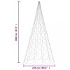VID karácsonyfa zászlórúdon 3000 hideg fehér LED-del 800 cm
