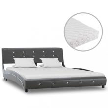 VID szürke műbőr ágy matraccal 140 x 200 cm