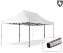   Professional összecsukható sátor PREMIUM 520g/m2 tűzálló ponyvával, acélszerkezettel, oldalfal nélkül - 3x6m fehér