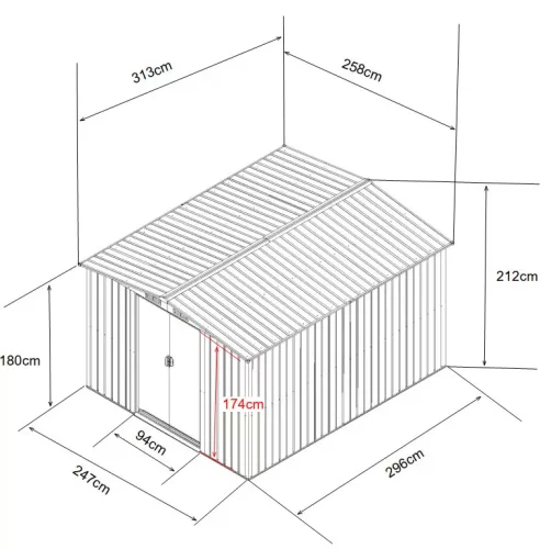 Archer 8000 Garden Shed (258 × 313 × 212 cm)