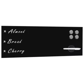  fekete, falra szerelhető mágneses üvegtábla 60 x 20 cm 