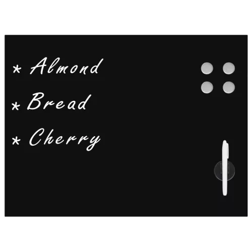  fekete, falra szerelhető mágneses üvegtábla 80 x 60 cm 