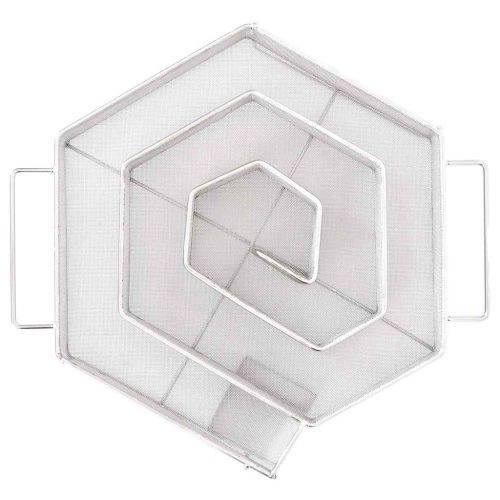  6 oldalas rozsdamentes acél hidegfüst-generátor 22,5 cm