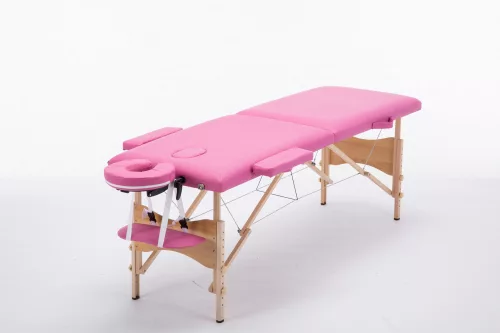 2-zone pink wooden massage table