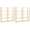 2 db 5-szintes tömör fenyő tárolópolc 500 kg 170 x 38 x 170 cm