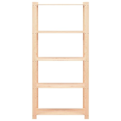  3 db 5-szintes tömör fenyőfa tárolópolc 250 kg 80 x 38 x 170 cm