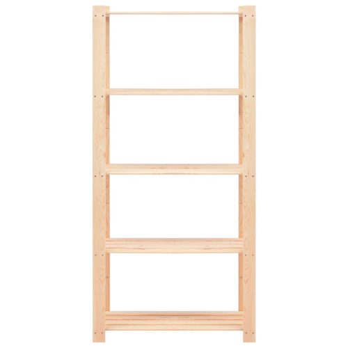  10 db 5-szintes tömör fenyő tárolópolc 250 kg 80 x 38 x 170 cm