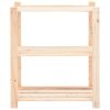  10 db 3-szintes tömör fenyőfa tárolópolc 150 kg 80 x 38 x 90 cm