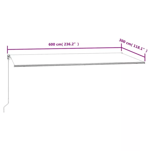  narancssárga és barna automata napellenző 600 x 300 cm