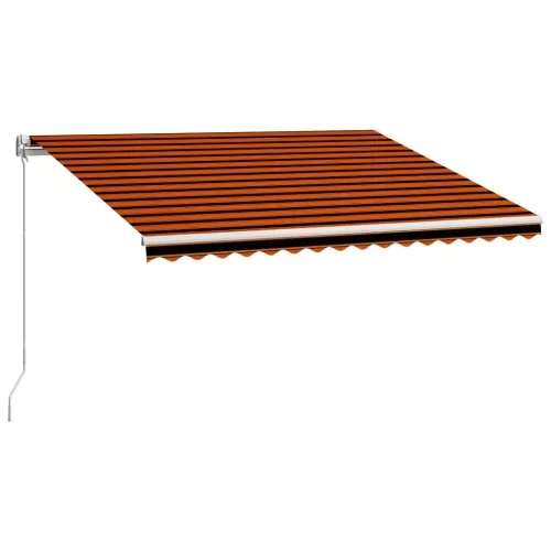  narancssárga és barna kézzel kihúzható napellenző 450 x 300 cm 