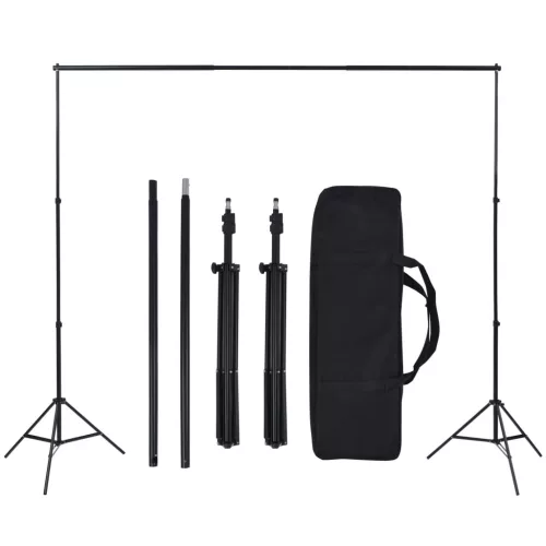  fotóstúdió-felszerelés softbox lámpákkal és hátterekkel