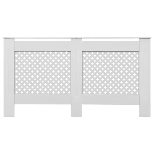  2 db fehér MDF radiátorburkolat 152 x 19 x 81,5 cm