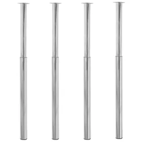  4 db krómszínű teleszkópos asztalláb 710 mm - 1100 mm