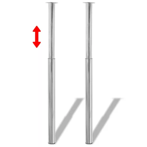  4 db krómszínű teleszkópos asztalláb 710 mm - 1100 mm