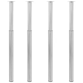    4 db szálcsiszolt nikkel teleszkópos asztalláb 710 mm - 1100 mm