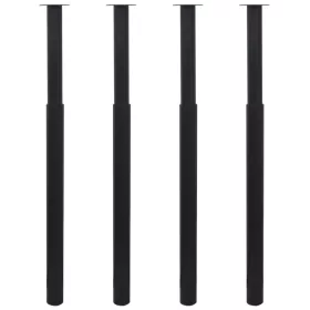  4 db fekete teleszkópos asztalláb 710 mm - 1100 mm