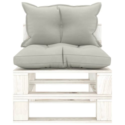  fa kerti középső raklapkanapé tópszínű párnákkal