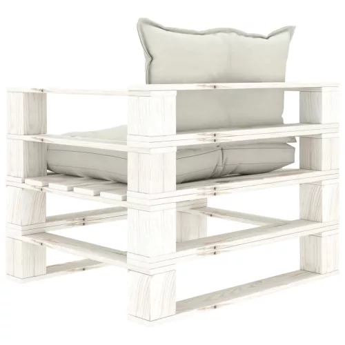  fa kerti raklapkanapé bézs párnákkal