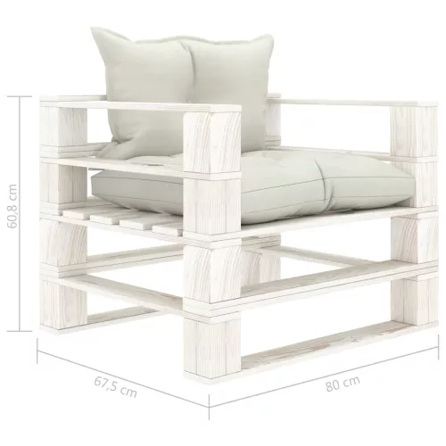  fa kerti raklapkanapé bézs párnákkal