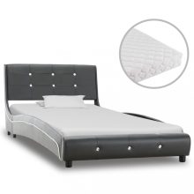 VID szürke műbőr ágy matraccal 90 x 200 cm