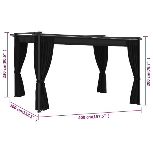  antracitszürke pavilon 4 x 3 m