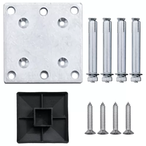  1 négyszögletes és 1 ferde szürke WPC kerítéselem 273 x 186 cm