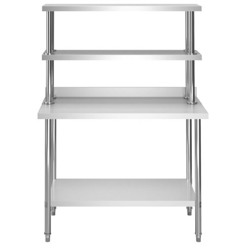  konyhai rozsdamentes acél munkaasztal és polc 120 x 60 x 150 cm