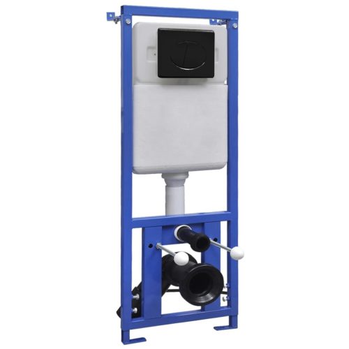  fekete falra szerelhető kerámia WC rejtett öblítőtartállyal