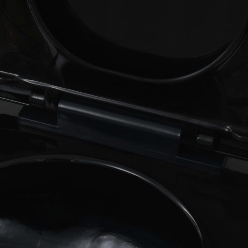  fekete falra szerelhető kerámia WC rejtett öblítőtartállyal