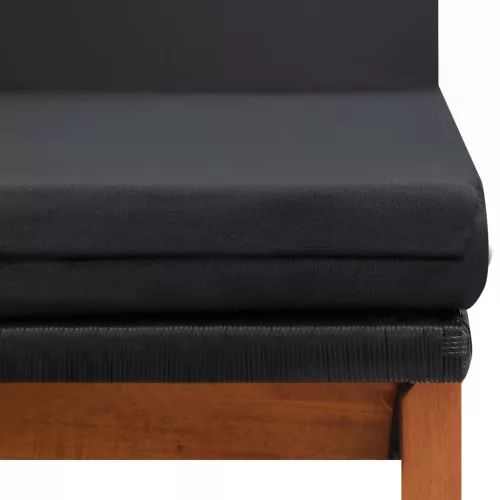  2 db polyrattan és tömör akácfa napozóágy asztallal