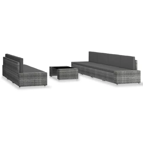  8 részes szürke polyrattan kerti ülőgarnitúra