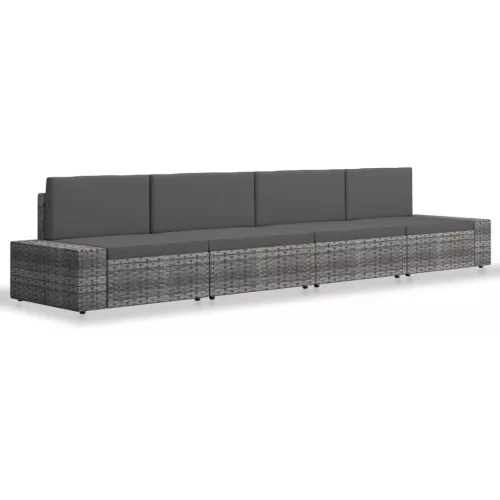  4 részes szürke polyrattan kerti ülőgarnitúra