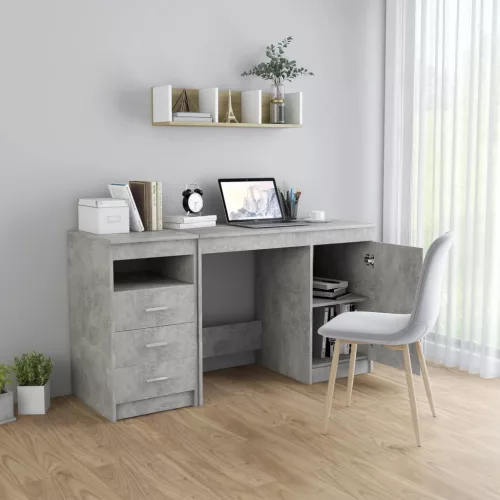  betonszürke szerelt fa íróasztal 140 x 50 x 76 cm