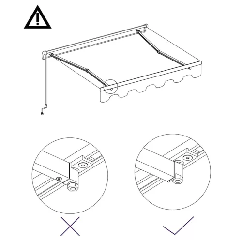  narancssárga és barna kézzel kihúzható napellenző 350 x 250 cm