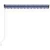 kék és fehér kézzel kihúzható LED-es napellenző 300 x 250 cm
