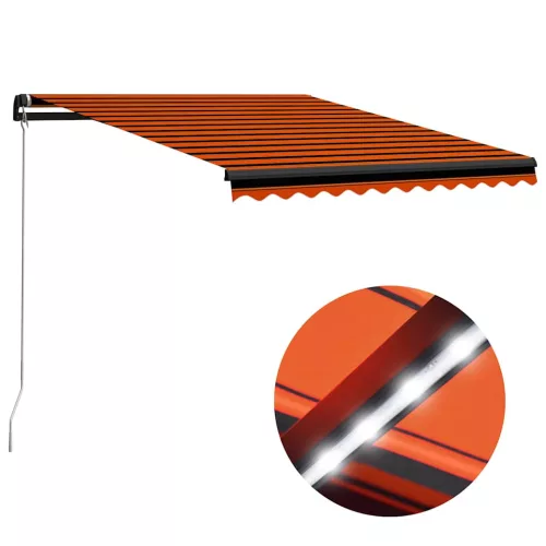  narancssárga és barna kézzel kihúzható napellenző 350 x 250 cm