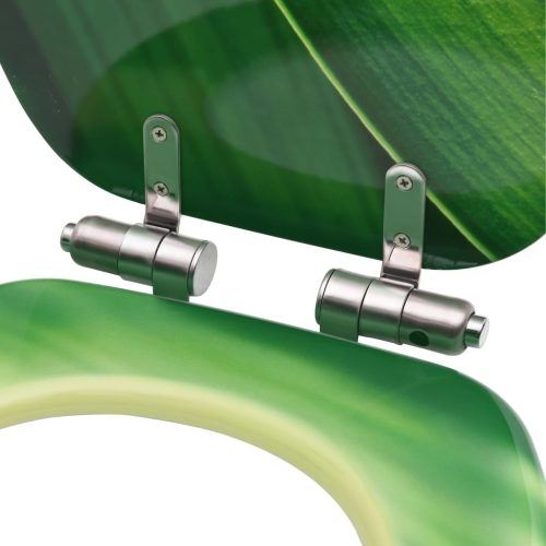  2 db zöld vízcseppmintás MDF WC-ülőke finoman záródó fedéllel