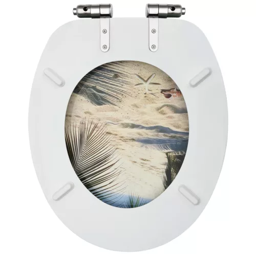  2 db tengerpartmintás MDF WC-ülőke finoman záródó fedéllel