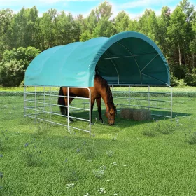  zöld PVC állattartó sátor 3,7 x 3,7 m