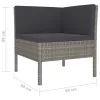  4 részes szürke polyrattan kerti bútorszett párnákkal