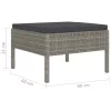  4 részes szürke polyrattan kerti bútorszett párnákkal