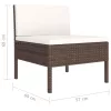  10 részes barna polyrattan kerti bútorszett párnákkal