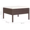 10 részes barna polyrattan kerti bútorszett párnákkal