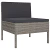  10 részes szürke polyrattan kerti bútorszett párnákkal