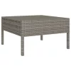  10 részes szürke polyrattan kerti bútorszett párnákkal