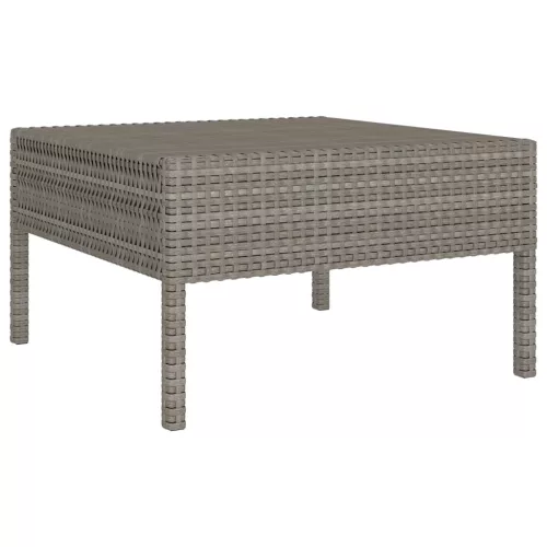  10 részes szürke polyrattan kerti bútorszett párnákkal