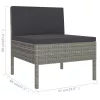  10 részes szürke polyrattan kerti bútorszett párnákkal